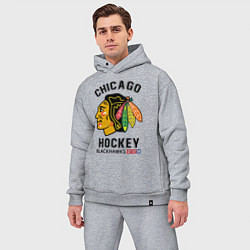 Мужской костюм оверсайз CHICAGO BLACKHAWKS NHL, цвет: меланж — фото 2