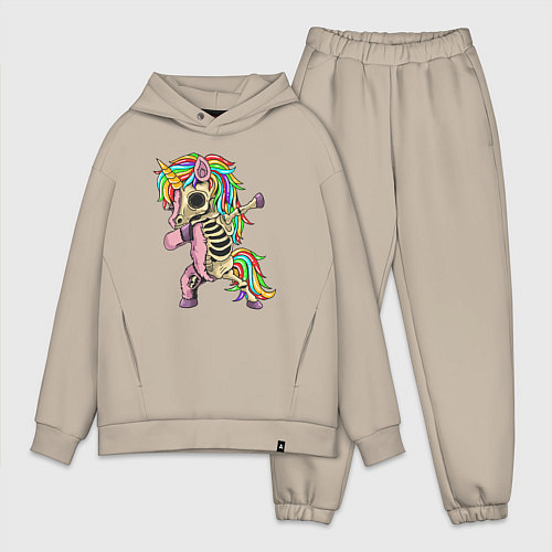 Мужской костюм оверсайз Единорог зомби / Миндальный – фото 1