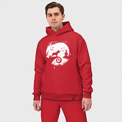 Мужской костюм оверсайз Полнолуние Французский бульдог, цвет: красный — фото 2