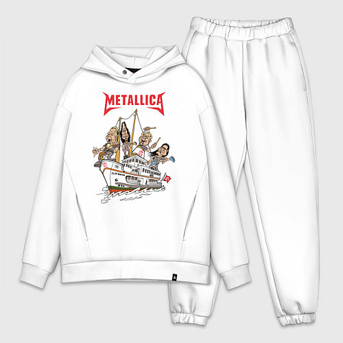 Мужской костюм оверсайз Metallica / Белый – фото 1