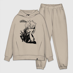 Мужской костюм оверсайз Моя геройская академия, цвет: миндальный