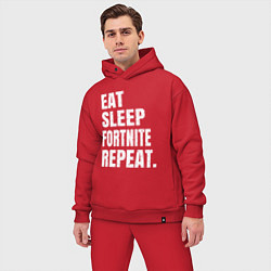 Мужской костюм оверсайз EAT SLEEP FORTNITE REPEAT, цвет: красный — фото 2