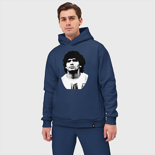 Мужской костюм оверсайз Диего Марадона / Тёмно-синий – фото 3