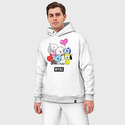 Мужской костюм оверсайз BT21, цвет: белый — фото 2