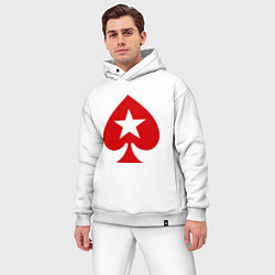 Мужской костюм оверсайз Покер Пики Poker Stars, цвет: белый — фото 2