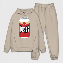 Мужской костюм оверсайз Duff Beer, цвет: миндальный