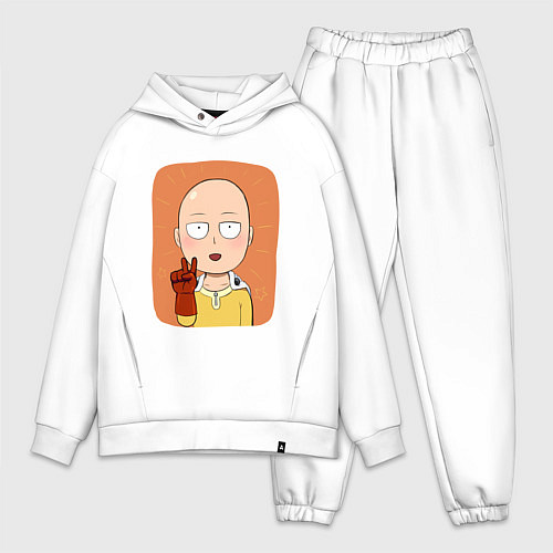Мужской костюм оверсайз Сайтама One Punch Man / Белый – фото 1