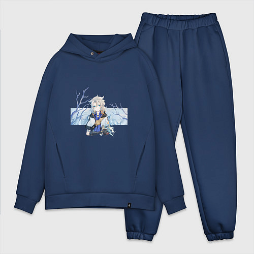 Мужской костюм оверсайз Альбедо / Тёмно-синий – фото 1