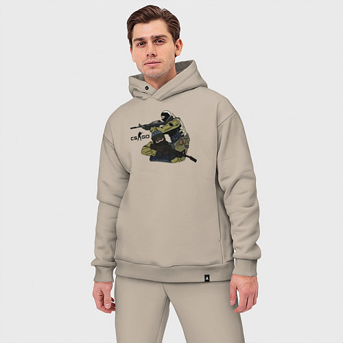 Мужской костюм оверсайз CS:GO / Миндальный – фото 3