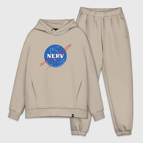 Мужской костюм оверсайз Евангилион / Миндальный – фото 1