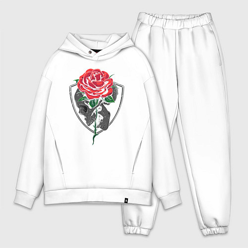 Мужской костюм оверсайз Skull&Rose / Белый – фото 1