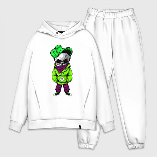 Мужской костюм оверсайз Skoda Skull Z / Белый – фото 1