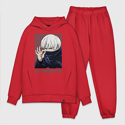 Мужской костюм оверсайз Инумаки, цвет: красный