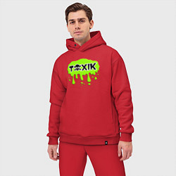 Мужской костюм оверсайз Токсик toxik, цвет: красный — фото 2