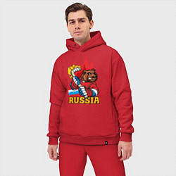 Мужской костюм оверсайз Хоккей Россия, цвет: красный — фото 2
