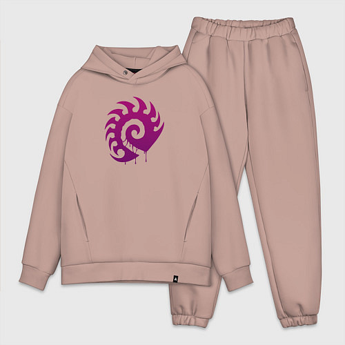 Мужской костюм оверсайз Zerg logo Purple / Пыльно-розовый – фото 1