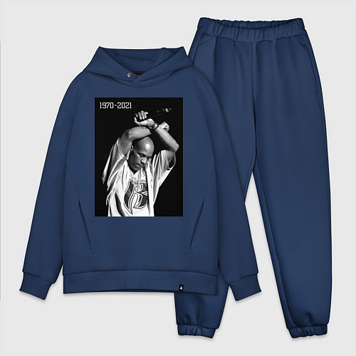 Мужской костюм оверсайз DMX / Тёмно-синий – фото 1