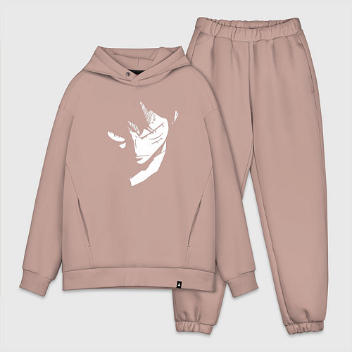 Мужской костюм оверсайз Луффи из аниме One Piece / Пыльно-розовый – фото 1