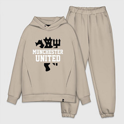 Мужской костюм оверсайз Манчестер Юнайтед Red Devils, цвет: миндальный