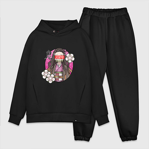 Мужской костюм оверсайз SENPAI NEZUKO СЕНПАЙ НЕЗУКО / Черный – фото 1