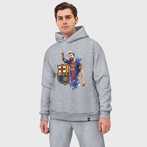 Мужской костюм оверсайз Lionel Messi Barcelona Argentina! / Меланж – фото 3