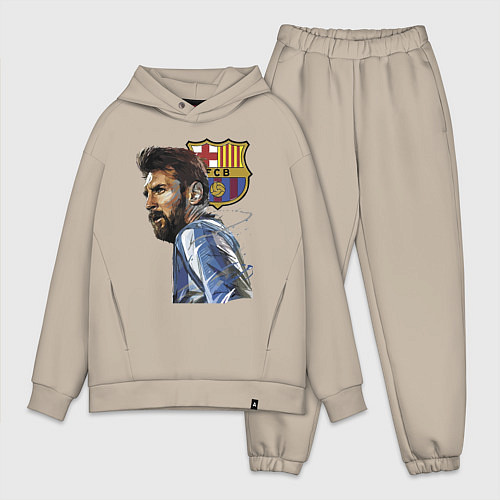 Мужской костюм оверсайз Lionel Messi Barcelona Argentina Striker / Миндальный – фото 1