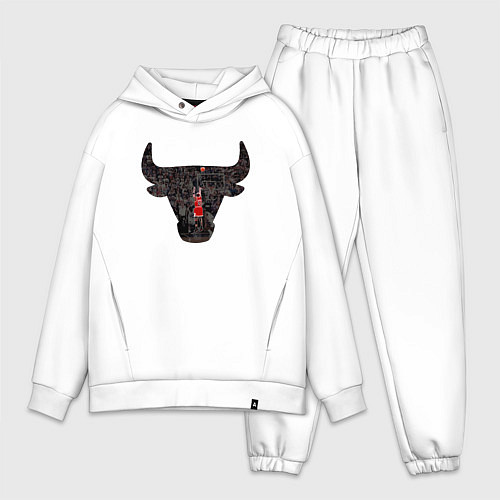 Мужской костюм оверсайз Bulls - Jordan / Белый – фото 1