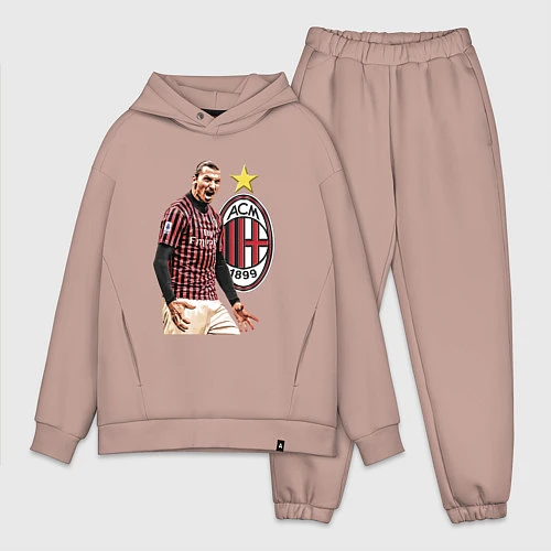 Мужской костюм оверсайз Zlatan Ibrahimovic Milan Italy / Пыльно-розовый – фото 1