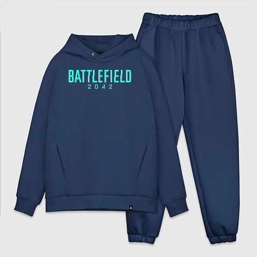Мужской костюм оверсайз Battlefield 2042 logo / Тёмно-синий – фото 1