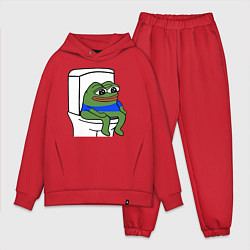 Мужской костюм оверсайз Лягушонок пепе, цвет: красный