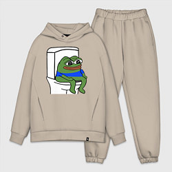 Мужской костюм оверсайз Лягушонок пепе, цвет: миндальный