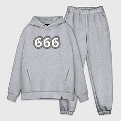 Мужской костюм оверсайз 666, цвет: меланж