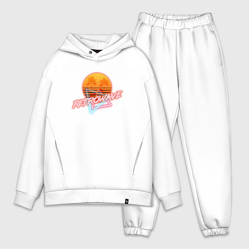 Мужской костюм оверсайз Retrowave style / Белый – фото 1