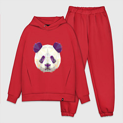 Мужской костюм оверсайз Фиолетовая панда, цвет: красный