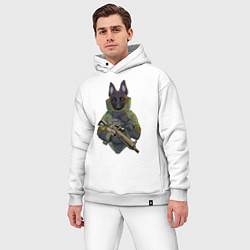 Мужской костюм оверсайз Овчарка-военный, цвет: белый — фото 2