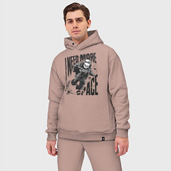 Мужской костюм оверсайз Космонавт скелет, цвет: пыльно-розовый — фото 2