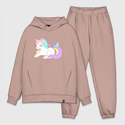Мужской костюм оверсайз Волшебная лошадка, цвет: пыльно-розовый