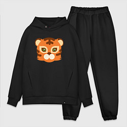 Мужской костюм оверсайз Cute Tiger, цвет: черный