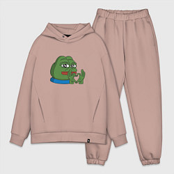 Мужской костюм оверсайз Pepe love пепе лов, цвет: пыльно-розовый
