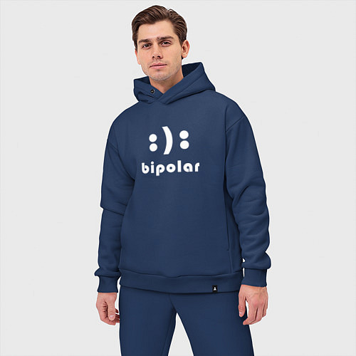 Мужской костюм оверсайз Bipolar Биполяр Расстройство / Тёмно-синий – фото 3