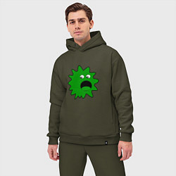 Мужской костюм оверсайз Зеленый паразит кричит, цвет: хаки — фото 2