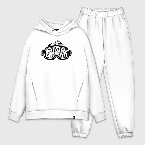 Мужской костюм оверсайз EAT SLEEP RIDE REPEAT / Белый – фото 1