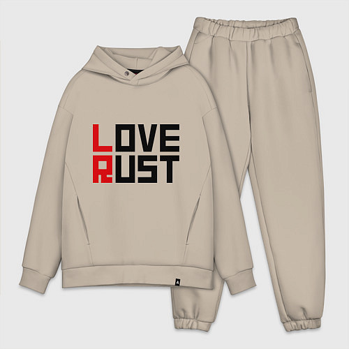 Мужской костюм оверсайз Love Rust / Миндальный – фото 1