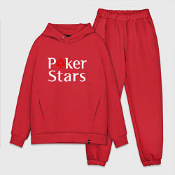 Мужской костюм оверсайз PokerStars логотип, цвет: красный