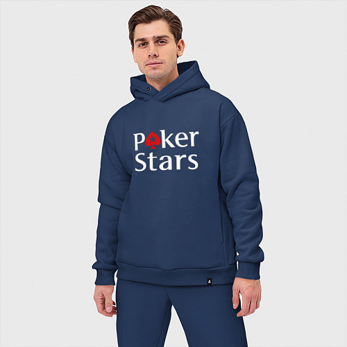 Мужской костюм оверсайз PokerStars логотип / Тёмно-синий – фото 3