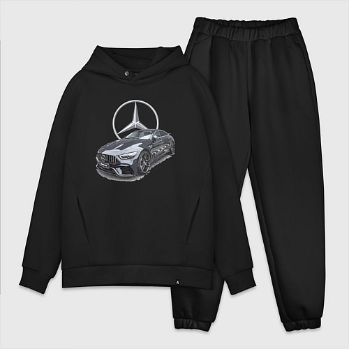 Мужской костюм оверсайз Mercedes AMG motorsport / Черный – фото 1