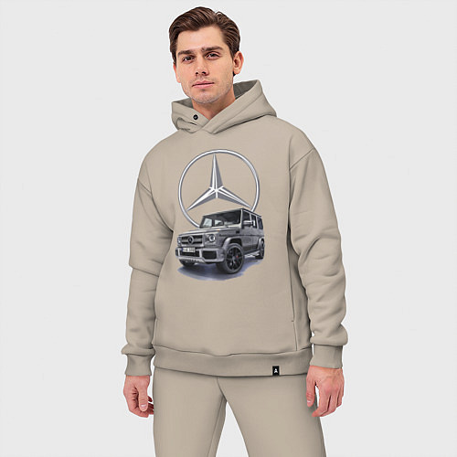 Мужской костюм оверсайз Mercedes Gelendwagen G63 AMG G-class G400d / Миндальный – фото 3