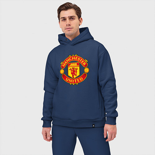 Мужской костюм оверсайз Манчестер Юнайтед логотип / Тёмно-синий – фото 3