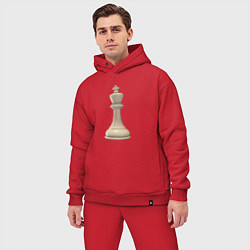 Мужской костюм оверсайз Шахматная фигура Белый король, цвет: красный — фото 2