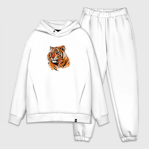 Мужской костюм оверсайз Tiger Stay real / Белый – фото 1